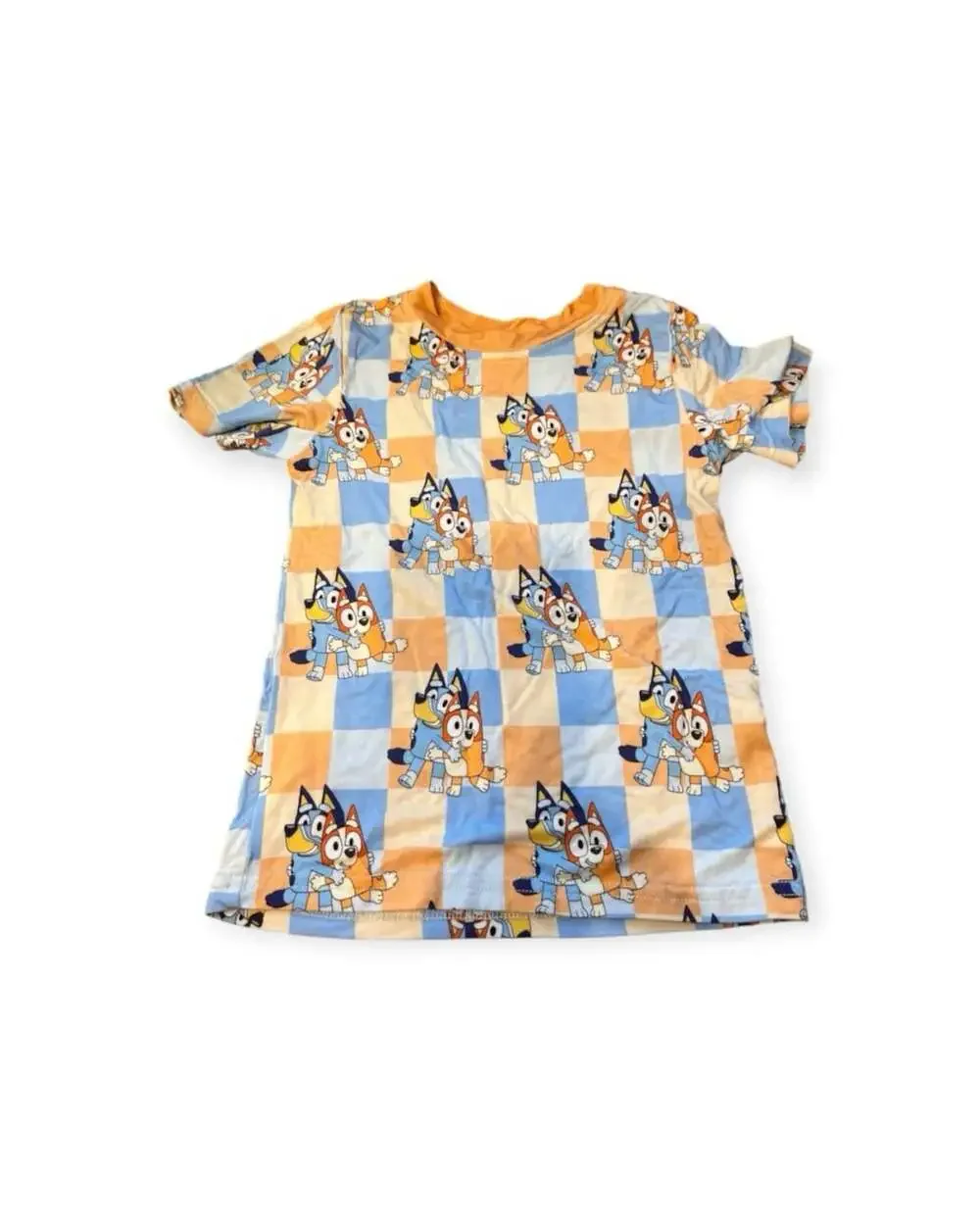 Bluey 2 Piece Pajama Sleep Set Size 4T Short Sleeve T-Shirt & Shorts Orange Blue